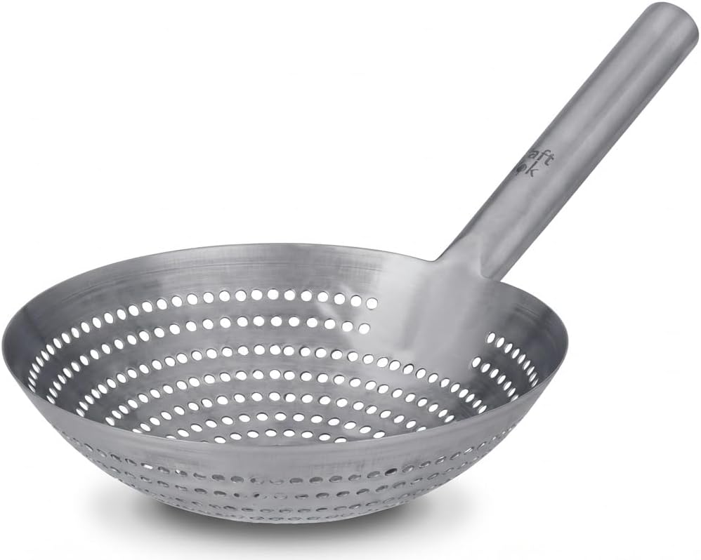 Craft Wok Small 6-Inch Brass Mesh Strainer/Spider Skimmer Zhao Li, Robust & Elegant Kitchen Tool for Frying & Straining, Authentic Oriental Cookware - / 732W7