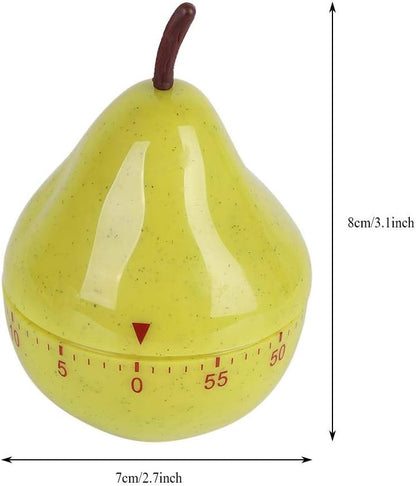 Cartoon Timer, Pear Shaped Kitchen Timer, Mini Cute 60mins Mechanical Manual Kitchen Timer Cooking Timer, Countdown Timer Mini Size Manual Timer Cartoon Fruit Timers Kitchen Cooking Timer