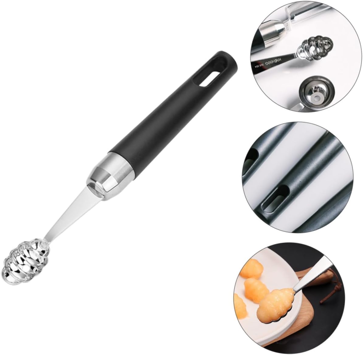 MAGICLULU 2pcs Candy Scoop Melon Baller Grip Handle for Fruit Ball Scoop Fruit Ball Spoon Melon Spoon Eating Tool