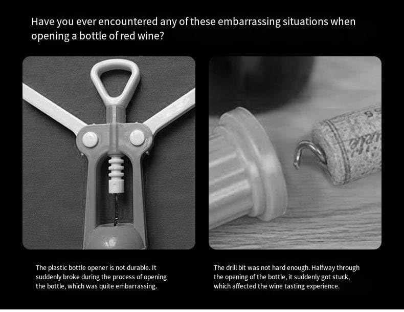 Wine Opener Wing Corkscrew - Ergonomic Stainless Steel Lever, Built - in Bottle Opener, Durable Wine Key for Home Bar Use(1Pack)