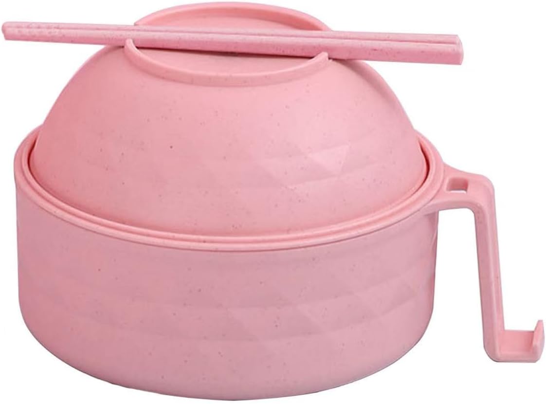 Microwave Ramen Bowl,Microwave Ramen Cooker with Lid,Plastic Mixing Salad Pasta Fruit Rice Cereal Instant Noodles Soup Maker Plate Bowls Set Kitchen College Dorm Room Essentials,Purple