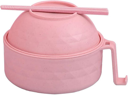 Microwave Ramen Bowl,Microwave Ramen Cooker with Lid,Plastic Mixing Salad Pasta Fruit Rice Cereal Instant Noodles Soup Maker Plate Bowls Set Kitchen College Dorm Room Essentials,Purple