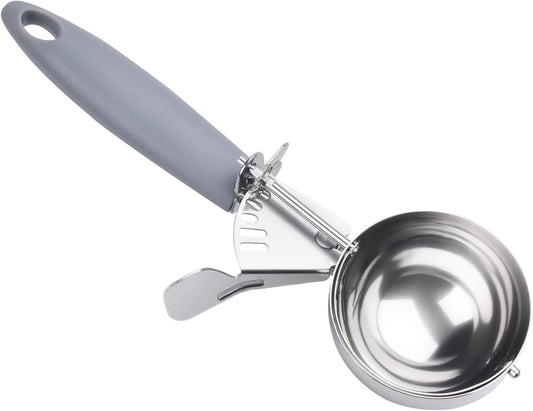 JUNADAEL J Portion Scoop, #20/2 OZ Ice Cream Scooper, Muffin Scoop, Disher, Yellow Handle, for Portion Control, Cookie Dough, Muffin, Cupcake Batter, Ice Cream, Mashed Potatoes