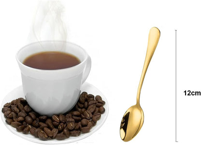 Wesdxc56 Demitasse Espresso Spoons, Mini Coffee Spoon, 4.7 Inches Stainless Steel Small Spoons for Dessert, Set of 6