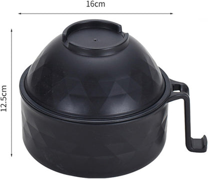 Microwave Ramen Bowl,Microwave Ramen Cooker with Lid,Plastic Mixing Salad Pasta Fruit Rice Cereal Instant Noodles Soup Maker Plate Bowls Set Kitchen College Dorm Room Essentials,Purple
