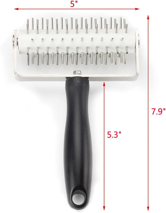 Pizza Dough Docker - EVNSIX Pastry Docker Roller with Stainless Steel Spikes for Homemade Baking Cake crackers Pie Hole Maker,Prevent Dough from Blistering,Commercial Kitchen Pizza Making Accessories