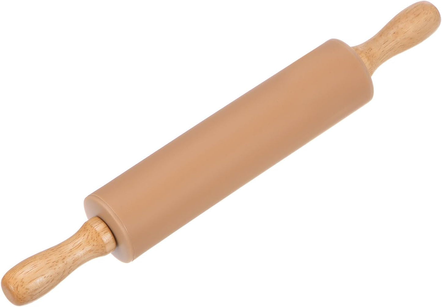 HARFINGTON Silicone Rolling Pins for Baking 12.2 Inch Non-Stick Silicone Surface Wooden Handle Rolling Pin Small Roller Playdough Rolling Pins for Fondant Kitchen Dough Pizza, Green