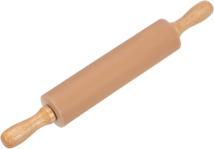 HARFINGTON Silicone Rolling Pins for Baking 12.2 Inch Non-Stick Silicone Surface Wooden Handle Rolling Pin Small Roller Playdough Rolling Pins for Fondant Kitchen Dough Pizza, Green