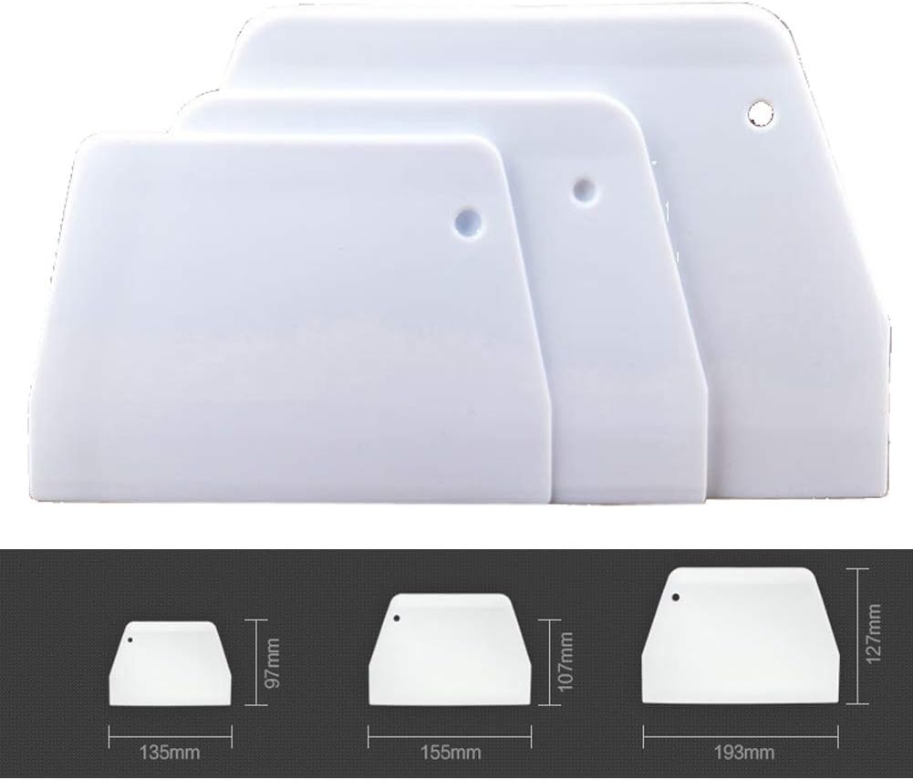 3 Pieces Dough Scraper Bowl Scraper Food-safe Plastic Dough Cutter Trapezoidal Plastic Scraper Practical Bench Scraper Multipurpose Food Scrappers for Bread Dough Cake Fondant Icing, White