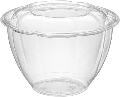 GUSTO [18 oz. - 50 Count Clear Plastic Salad Bowls with Lids, Disposable Salad Containers - Perfect for Takeout, Salads, and Meal Prep (Formerly Comfy Package)