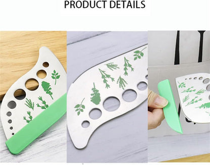 Herb Stripper,Green 9 holes Stainless Steel Kitchen Herbs Leaf Stripping Tool, Metal Herb Peeler for Kale, Collard Greens, Thyme, Basil, Rosemary Stripper, 5.1*2.5 inch, Silver