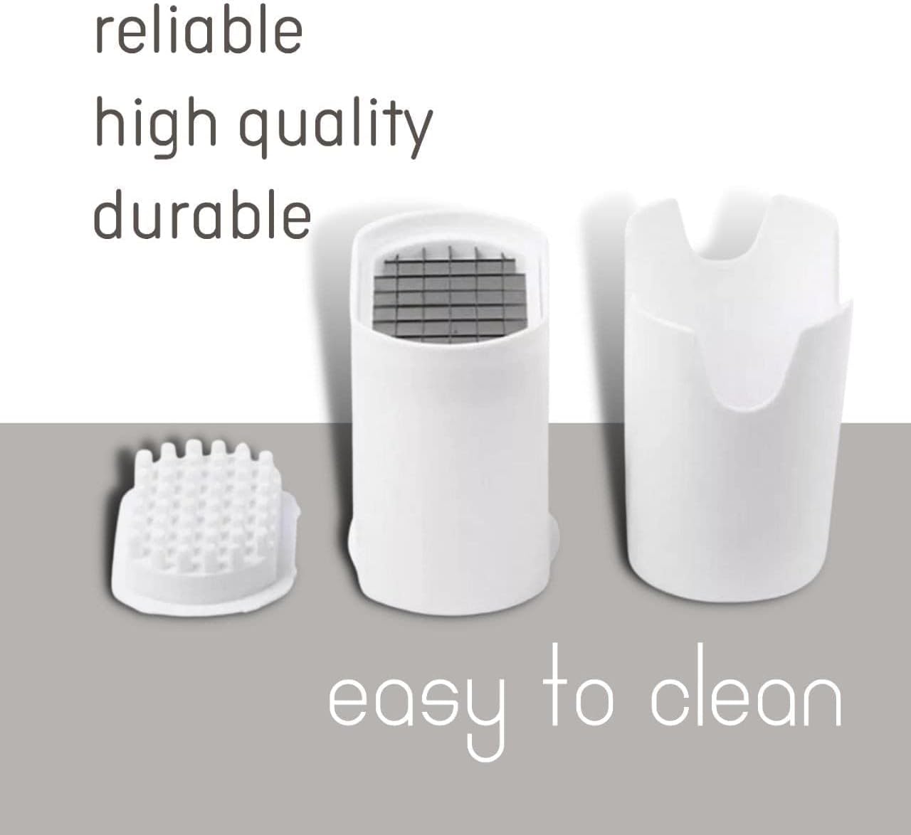 French Fry Cutter Natural Cut Rapid Slicer Vegetable Dicer Potato Tool Food Dicer Veggie Dicer Chopper Veg Chopper White