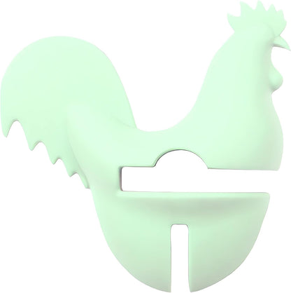 Cute Rooster Kitchen Spoon Holder - Rest Cooking Utensil Holder Pot Side Clip Spoon Holder for Pot Rooster Lid Holders - Heat Resistant & Dishwasher Safe Utensil Rest for Stove Top (Green)