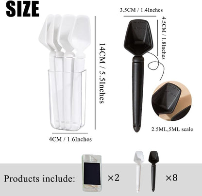 Ouliget Three in One Function Plastic Coffee Measuring Spoon Sealing Clip,Magnetic Wall Container Magnet Clips,Food Freshness Bag Clip Powder Tea Scoop,2 Pieces of 8