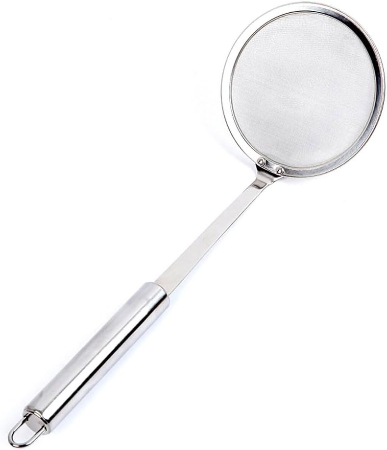 Hot Pot Fat Skimmer Spoon - Stainless Steel Fine Mesh Strainer for Skimming Grease and Foam