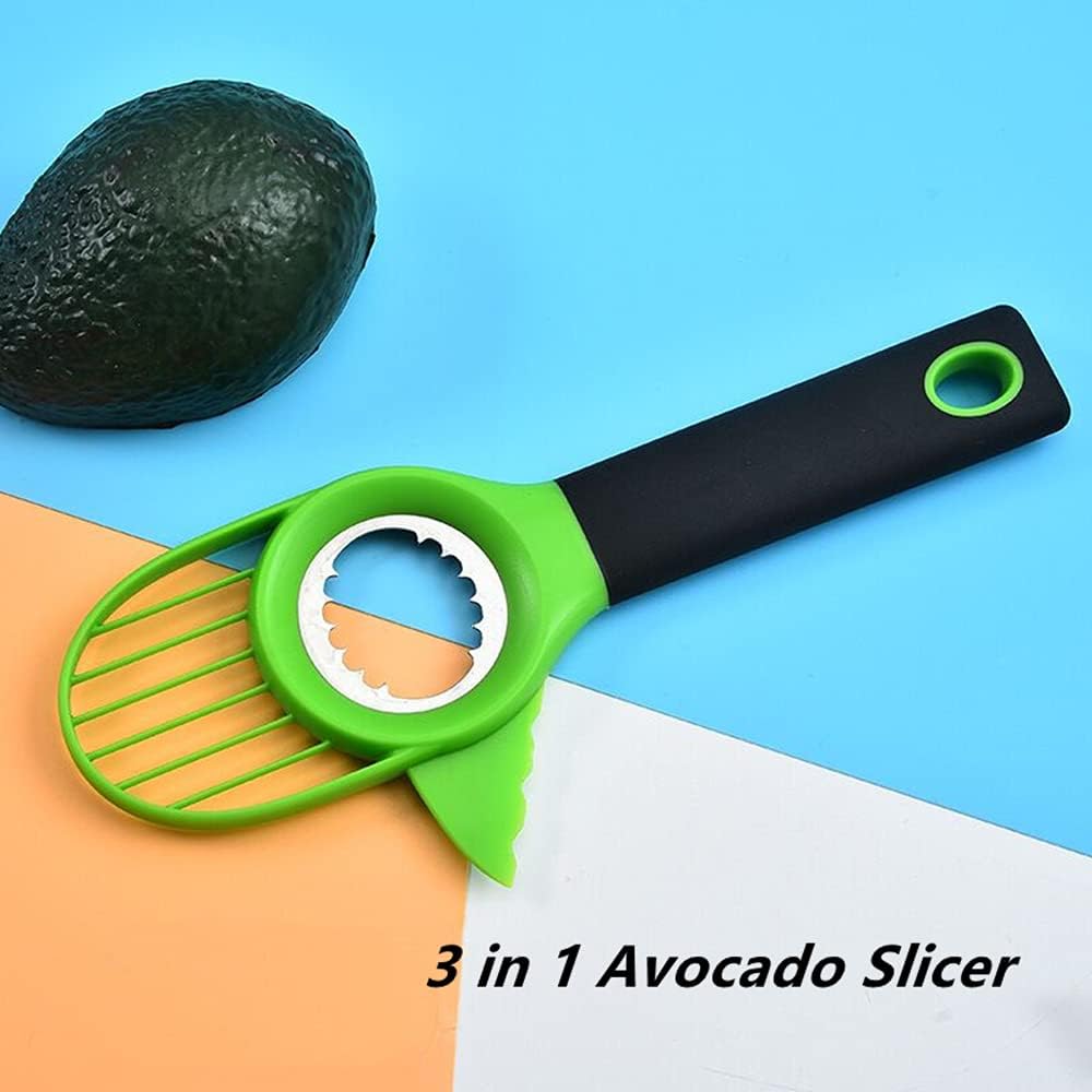 Avocado Slicer, 3 in 1 Avocado Cutter for Fruit and Vegetables Avocado Tool Avocado Slicer Avocado Knife-with Silicon Grip Handle Avocado Pitter- Dishwasher Safe