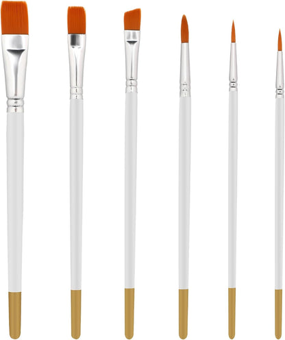 6-Piece Multifunction Nylon Brushes for Cake Decorating, Food Paint, Pastry, Basting, Cooking, Baking