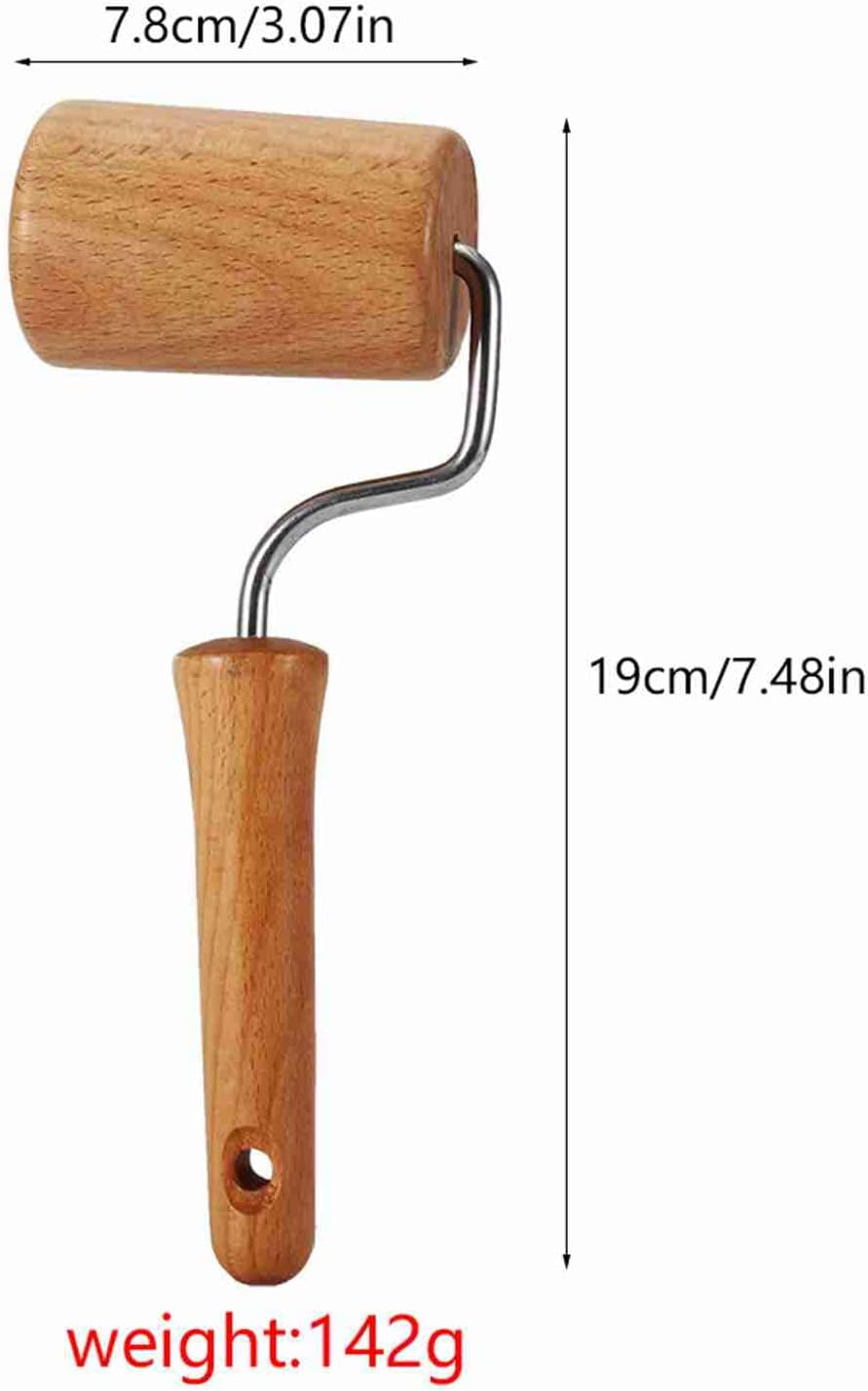 Small Rolling Pin, Pizza Dough Roller, Non Stick Wood Pastry Roller, Kitchen Wooden Rolling Pins for Baking Cooking Cookie Bread Tortilla Dumpling Fondant Clay (Style 2)