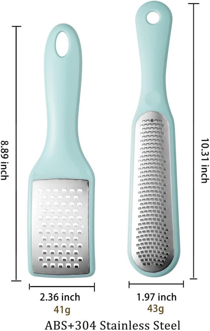 Lemon Zester Grater with Handle - 2-Piece Lemon Zester & Cheese Grater for Parmesan, Ginger, Garlic, Nutmeg, Chocolate