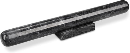 Marble Rolling Pin with Stand, 15.7" Black Stone French Heavy Polished Non Stick Cookie Pizza Pastry Dough Baker Roller for Kitchen Baking