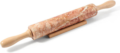 Koville African Natural Marble Rolling Pin, Non-Stick Polished Dough Roller, Pasta, Dumpling, Fondant, Pie Crust, Bread, Pizza Dough, Kitchen Baking Pastry Tools with Mat/Scraper（Namib Fantasy）