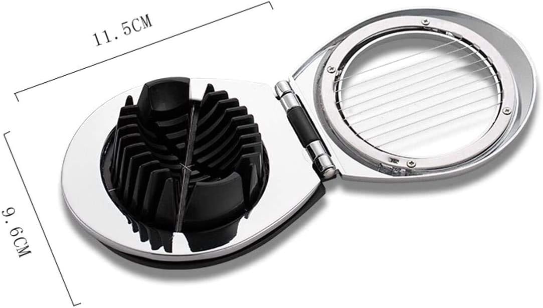 Egg Slicer Egg Cutter Egg Wedger For Hard Boiled Eggs,Stainless Steel Wire with 3 Slicing Styles Silver&Black