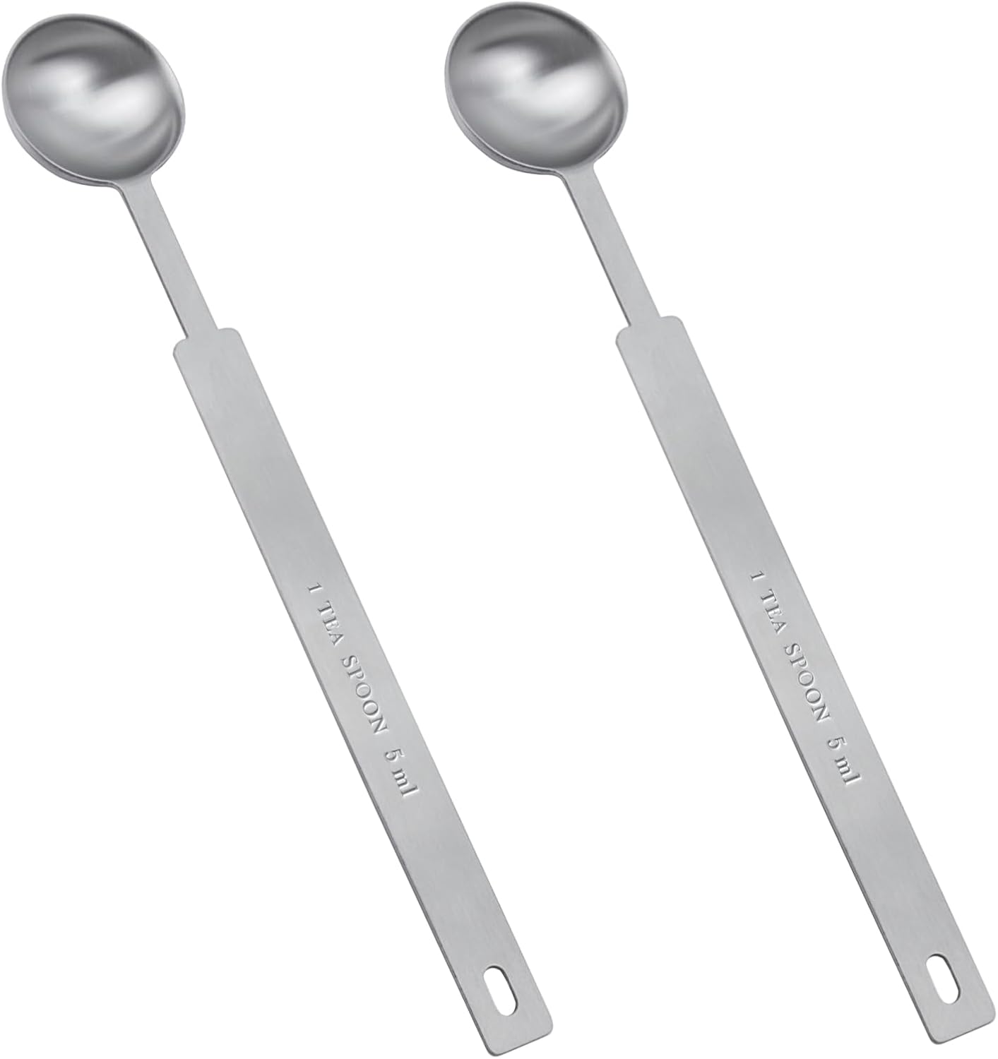 Teaspoon Measuring Spoons, 7.5mL (7.5 cc | 1/4 oz) Stainless Steel Teaspoon Scoop, Long Handle Metal Measuring Spoons for Cooking,Baking (0.25 OZ)