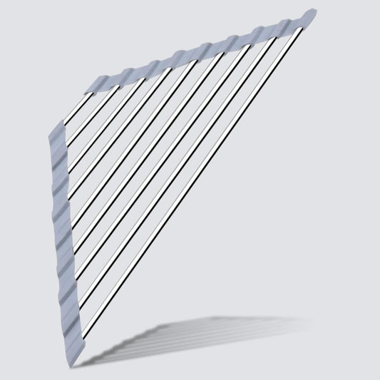 Over the Sink Dish Drying Rack Roll Up and Triangle for Kitchen Corner Drainer Mat Foldable Stainless Steel (Triangle), Silver