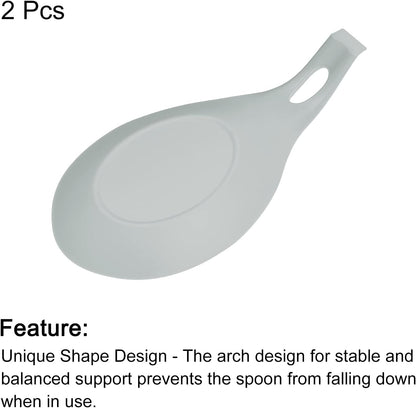 uxcell Silicone Spoon Rest, 7.68" x 3.74" Heat Resistant Kitchen Utensil Holder Spatula Ladle Rest for Counter Stove Top, Black 8Pcs