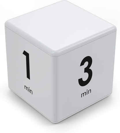 Cube Timer Black,Pretmess Gravity Flip Kitchen Timer for Time Management and Countdown Settings 1-3-5-10 Minutes