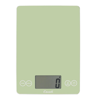 Escali Arti Glass Food Scale Digital Countertop Kitchen, Baking and Cooking Scale with Nutrition and Calorie Counter, 15-Pound Capacity, 9" x 6.5" x .75", Gray Storm