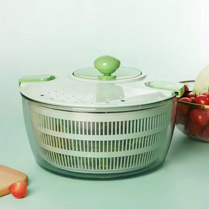 Salad Spinner-wash，Spin & Dry Salad Greens，Fruit & Vegetable wash，4.2qt.（green)…