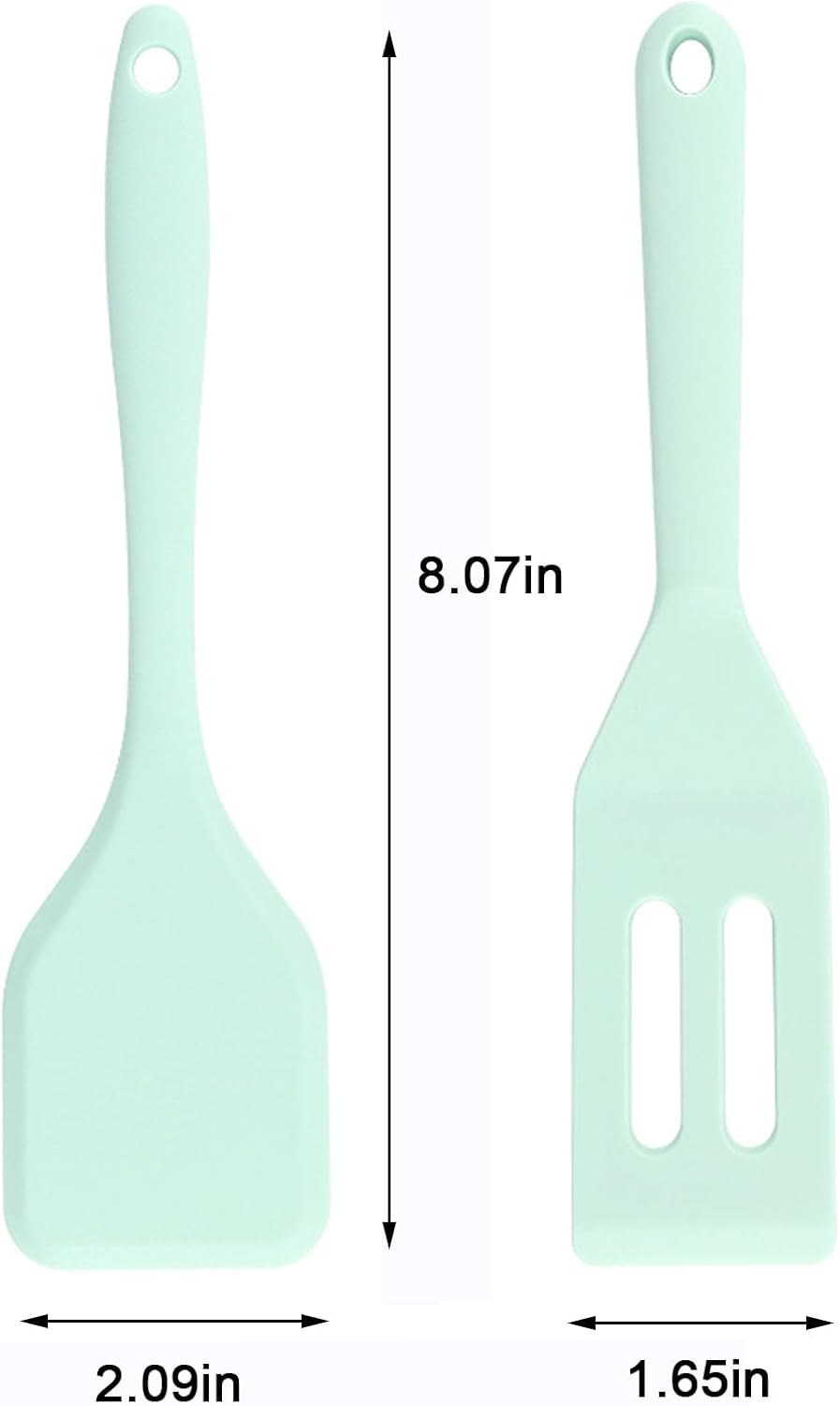（2 Pack） Heat-Resistant Flexible Silicone Spatula for Baking, Cooking, Small Silicone Spatula Kitchen Utensils for Cookies & Brownies, Mini Rubber Spatulas for Nonstick Cookware (Green)