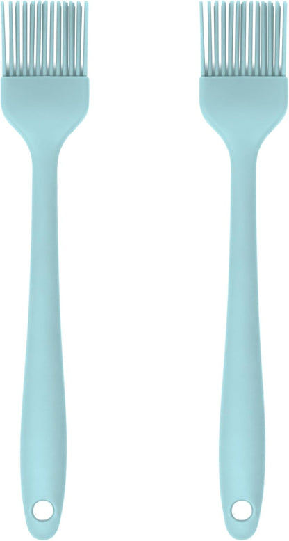 Silicone Pastry Brush Set – 2-Piece Set of Basting Brushes for Cuisine and BBQ – Kitchen Tools and Accessories with Comfortable Handles, Heat-Resistant Utensils for Cooking & Baking – Pastel Pink