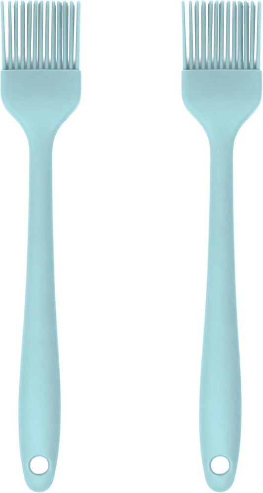 Silicone Pastry Brush Set – 2-Piece Set of Basting Brushes for Cuisine and BBQ – Kitchen Tools and Accessories with Comfortable Handles, Heat-Resistant Utensils for Cooking & Baking – Pastel Pink
