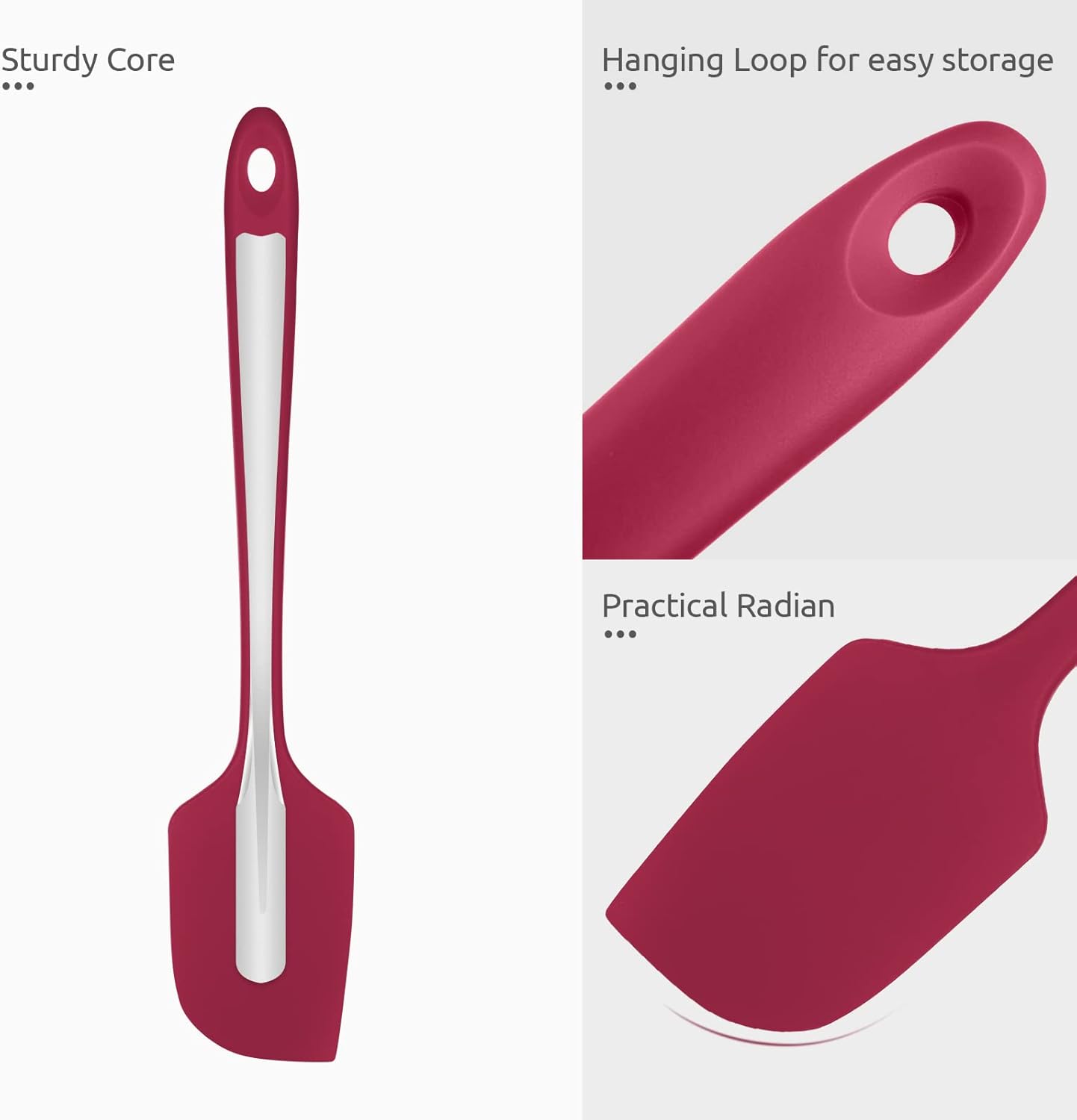 Heat Resistant Silicone Large Spatula: U-Taste 600ºF High Heat Flexible 11.38in Silicon Mixing Stirring Cooking Scraping Baking Bowl Scraper Seamless Spreader for Kitchen Nonstick Cookware (Aqua Sky)