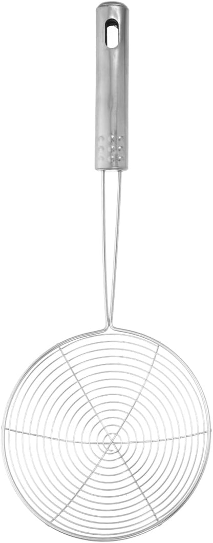 Zerodeko Stainless Steel Skimmer Spoon 12.99In Wire Mesh Strainer with Long Handle for Kitchen Cooking Frying and Serving Food