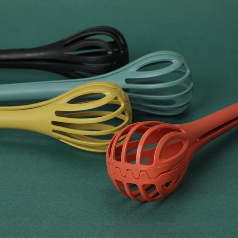 2 in 1 Food Clip & Egg Whisk, Multi-function Egg Beater and Bread Clip, Handheld Egg Mixer Plastic Egg Beater Blender, Multifunctional Kitchen Tool (Black)