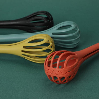 2 in 1 Food Clip & Egg Whisk, Multi-function Egg Beater and Bread Clip, Handheld Egg Mixer Plastic Egg Beater Blender, Multifunctional Kitchen Tool (Black)