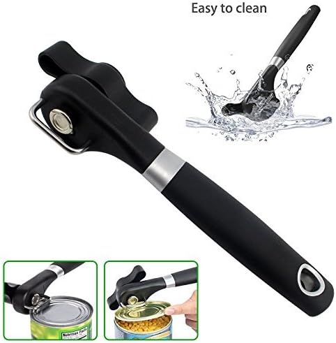 Safe Cut Can Opener Manual, Upgraded Ergonomic Anti Slip Grips Handle Design, Restaurant Side Cutting Safety Can Opener