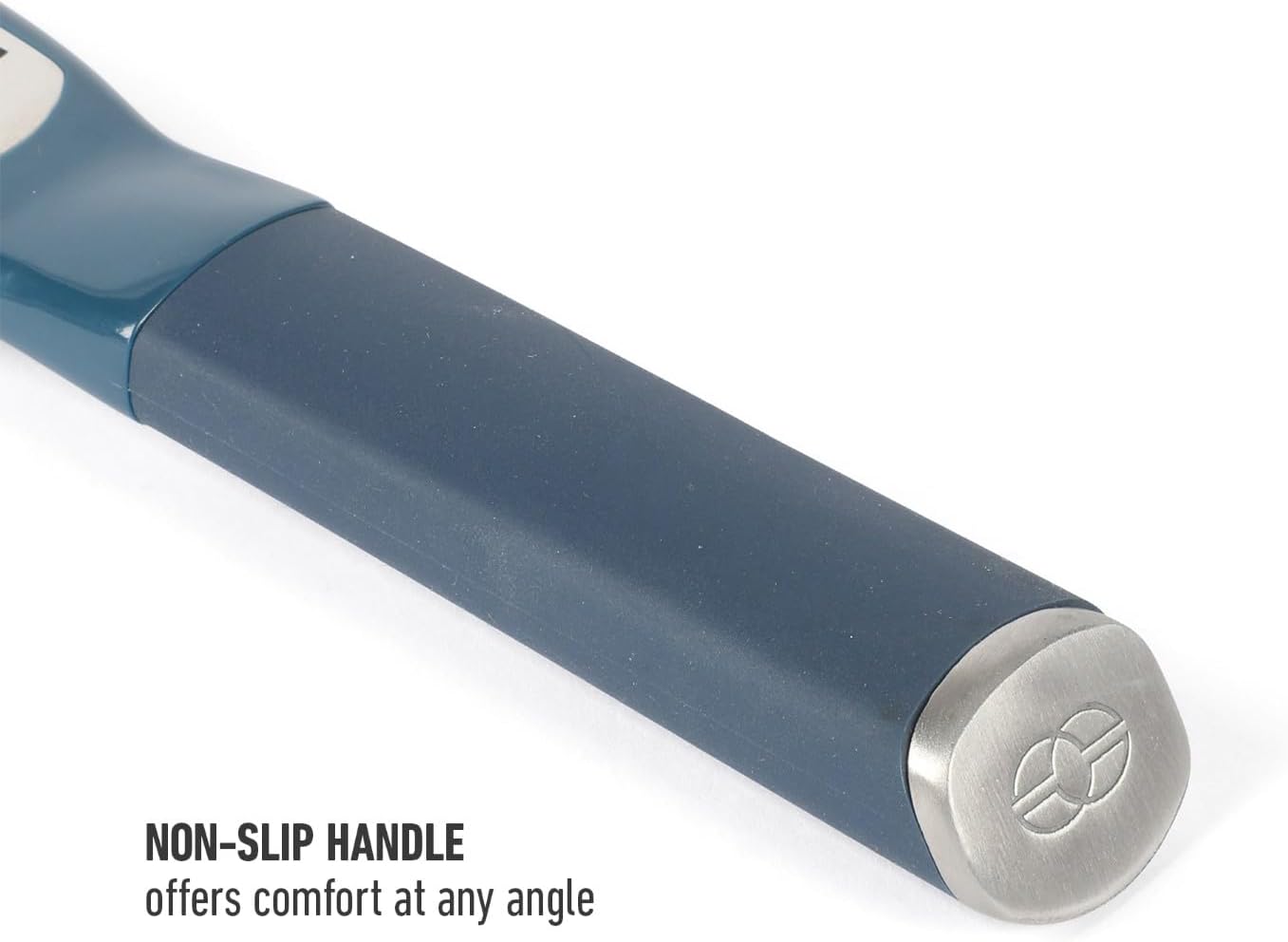 Calphalon Edge Stainless Steel Handheld Grater Lemon Zester W/Cover & Rubber Handle - Navy Blue
