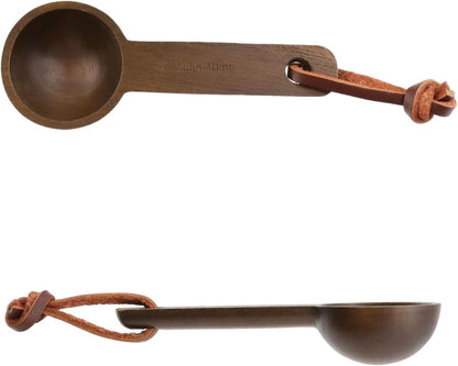 30ml Wood Measuring Spoon and Scoop Wooden Tablespoon 30ml Measuring Scoop 2 TBSP Retro Coffee Spoons for Dry Ingredients Ground Tea Spice (Wood Color, 2TBSP)