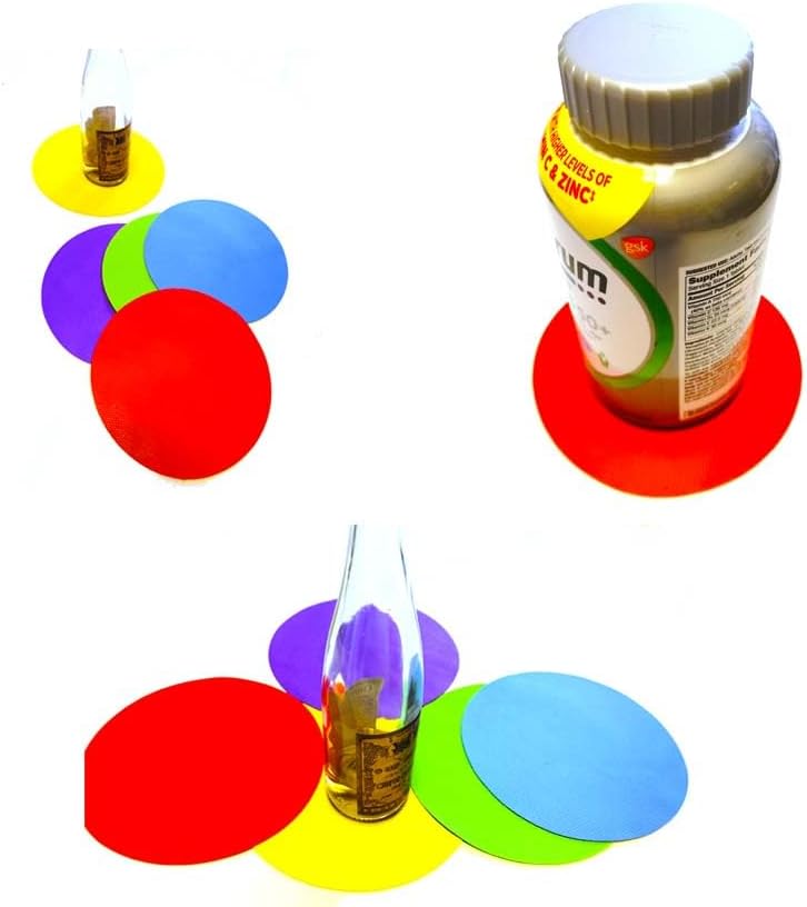 4pcs Rubber Jar Opener Bottle Gripper Non Slip Pad Multi-function Can Opener for Seniors with Arthritis Weak Hands (Circle One)