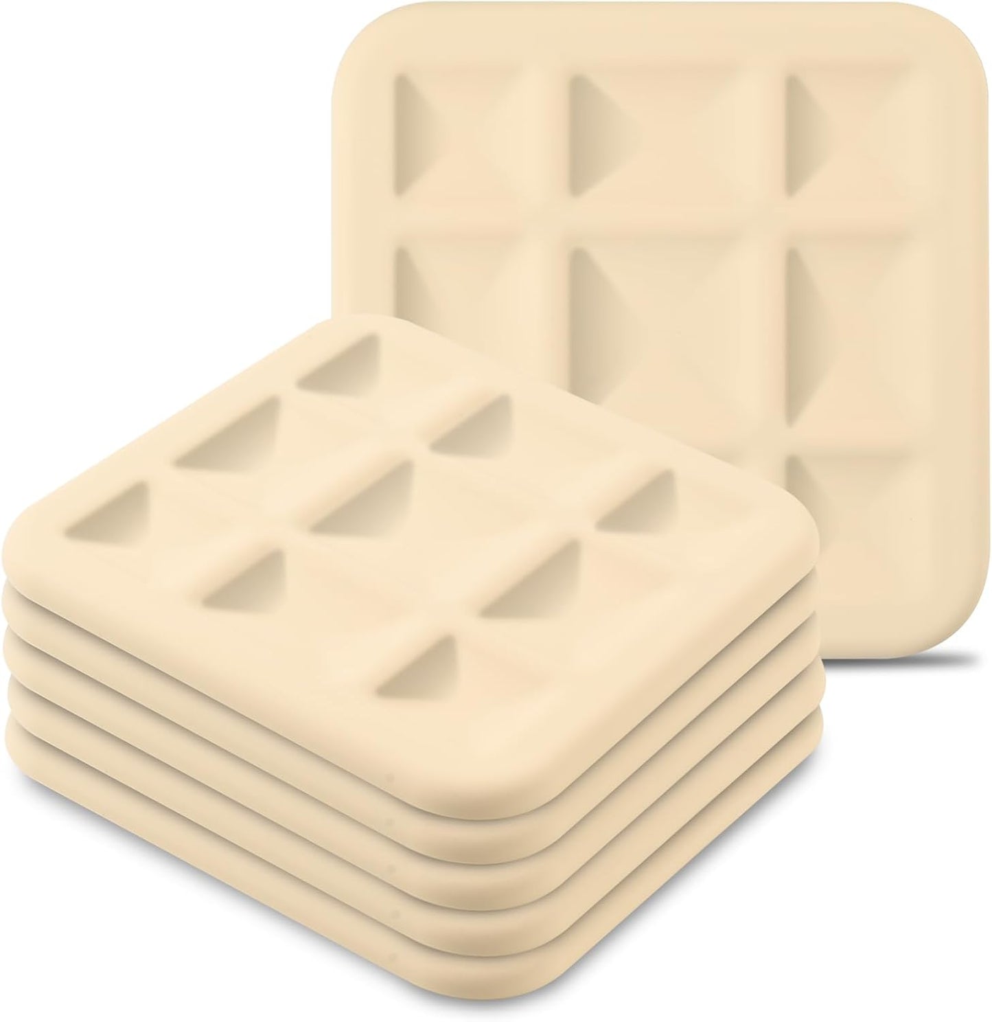 Silicone Trivet Mats 6 Pack Trivets for Hot Dishes Hot Pads for Kitchen, Trivets for Hot Pots and Pans,Heat-Resistant Non-Slip Dinner Plate Mat (Brown)