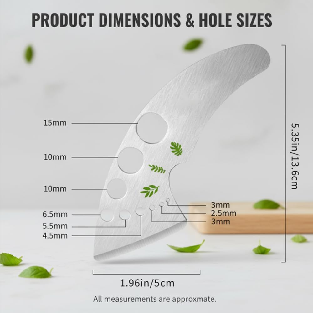 2 Pack Stainless Steel Herb Stripper, 9 Holes Kitchen Leaf Stripping Tool for Kale, Chard, Collard Greens, Thyme, Rosemary, Basil