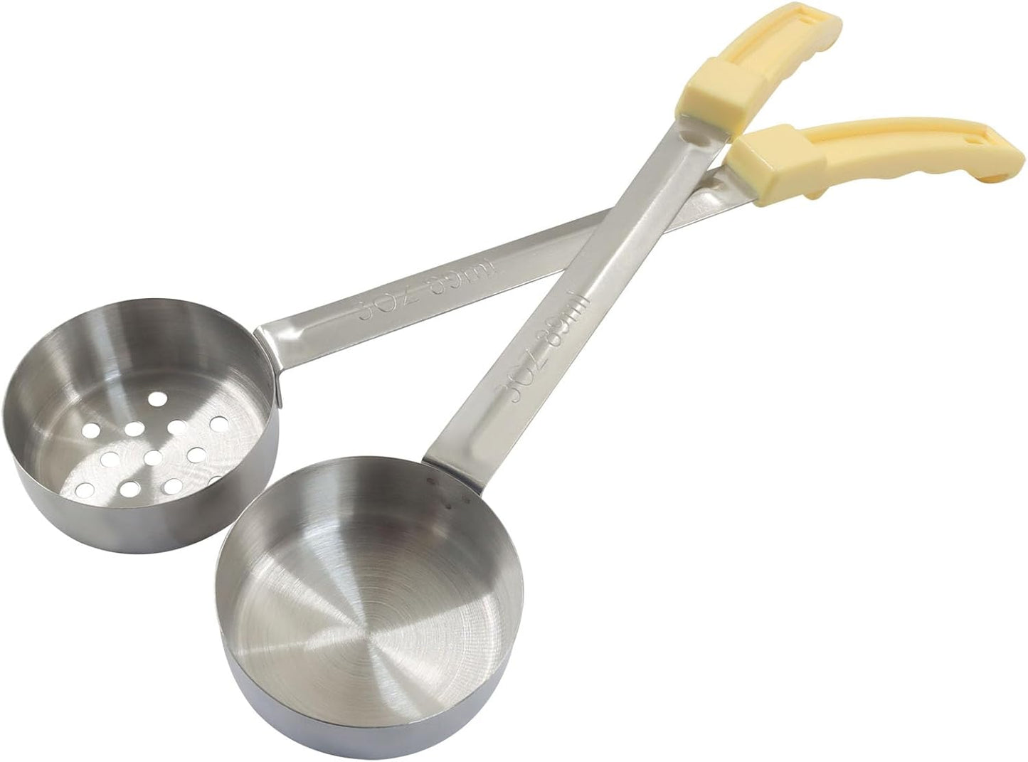 Hordion 4 Pcs Portion Control Serving Spoons Ladle Scoops, Food Measuring Ladle Utensils Proportion Manage Slotted and Unslotted Scoops for Weight Loss(Blue, 8oz)