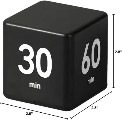Feilifan Cube Timer, Productivity Cube Rotating Timer for Kitchen Studying Workout Classroom Kids ADHD 1-3-5-10 Minute Preset, White