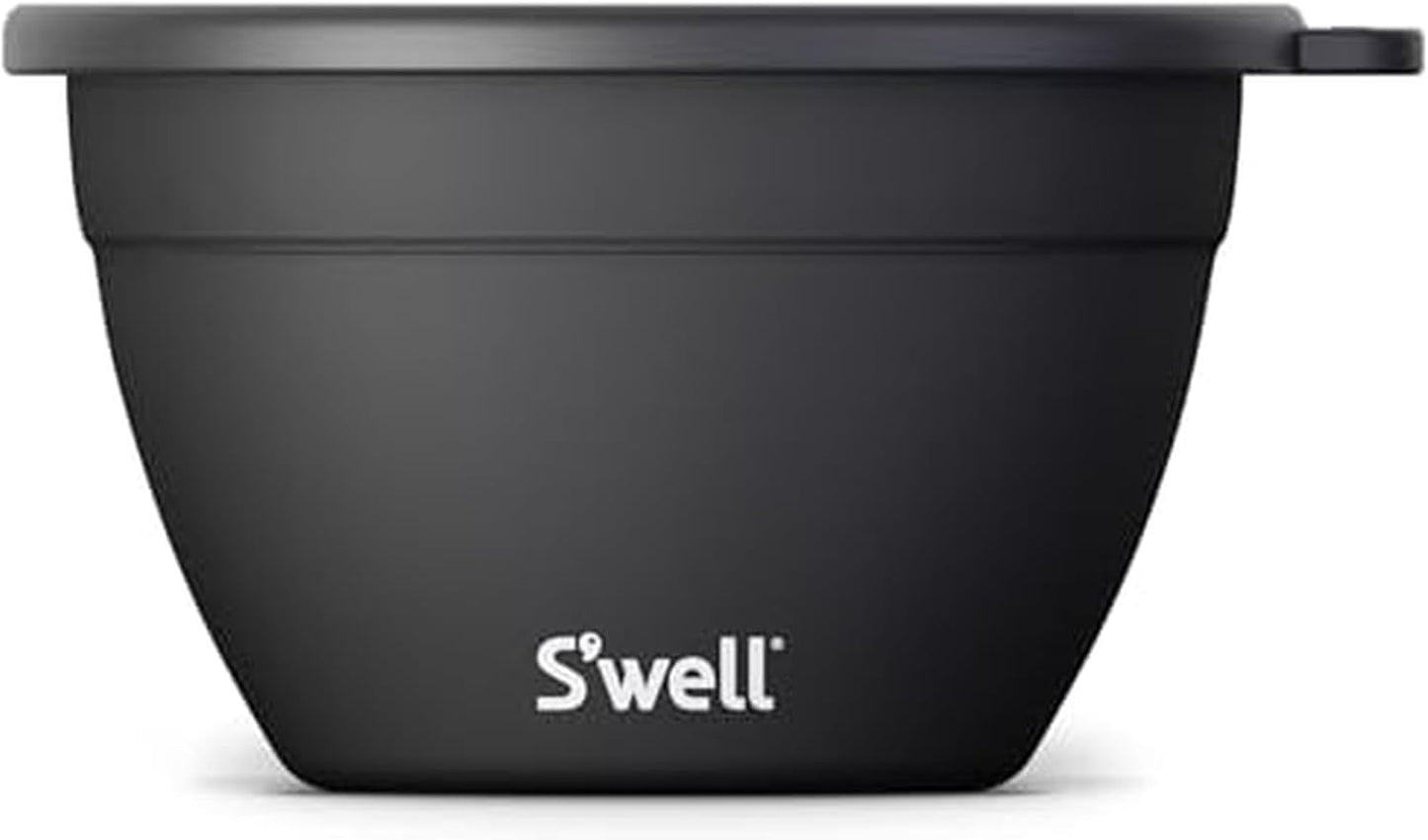 S’well Stainless Steel 64oz Salad Bowl Kit, Teakwood Finish, Includes 2oz Condiment Container and Removable Tray, Leak-Proof and Easy to Clean, Dishwasher Safe