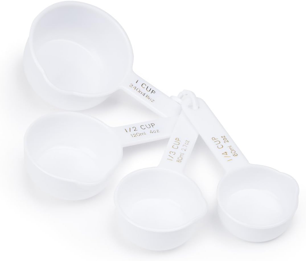Fox Run Measuring Cup Set, 1/8 cup to 1 Cup, Multicolored 4 Cup Measuring Set