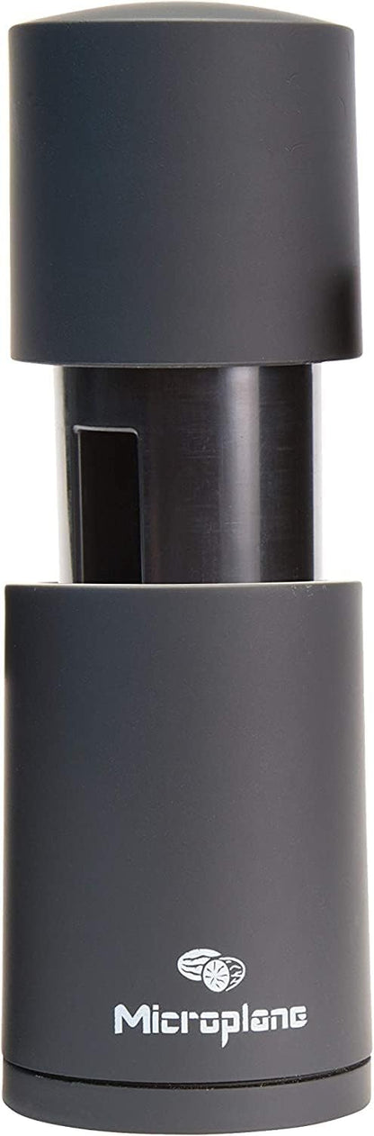 Microplane Manual Spice Mill - Cinnamon Grinder and Nutmeg Grater (Black)
